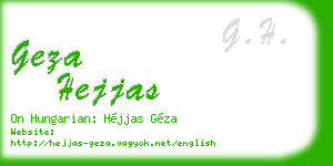 geza hejjas business card