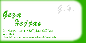 geza hejjas business card